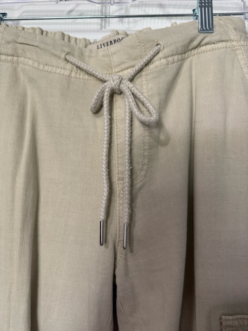 Liverpool Women’s Tan Cuffed Cargo Drawstring Pants- 4 - Picture 3 of 8